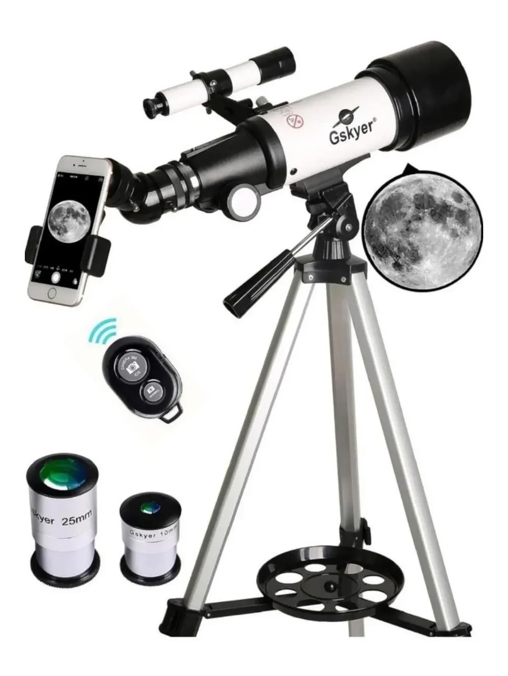Gskyer Telescope, 70mm Aperture 400mm AZ Mount Astronomical Refracting Telescope